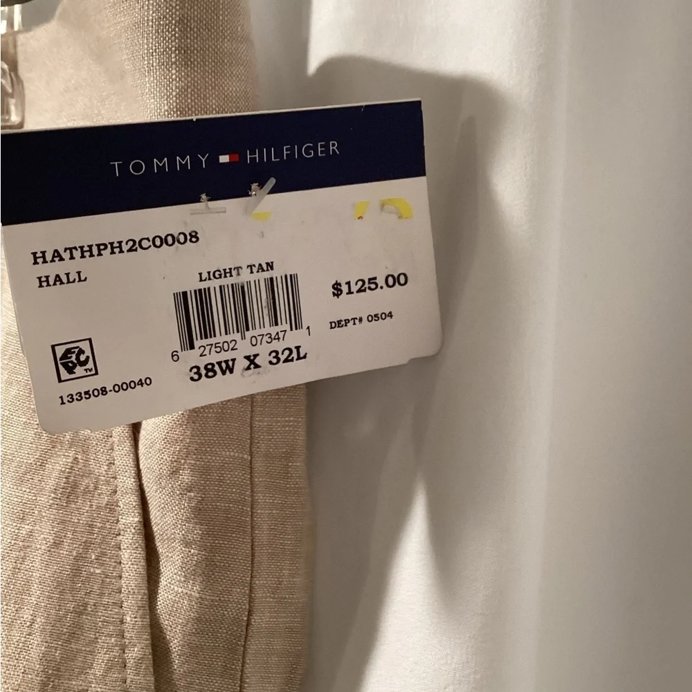 NWT Tommy Hilfiger Size 38W X 32L‎ Linen Pants Light Tan